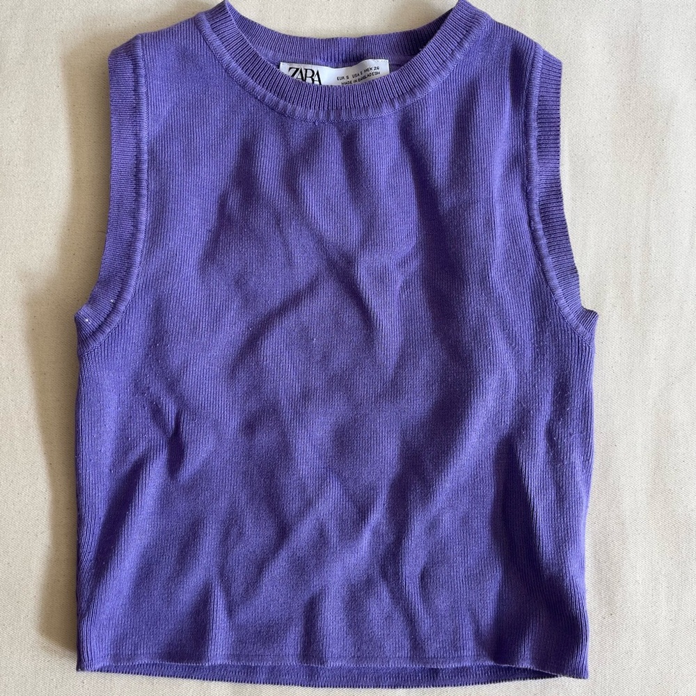 Zara top | Color: purple | Size: Small | sweater vest | crop top